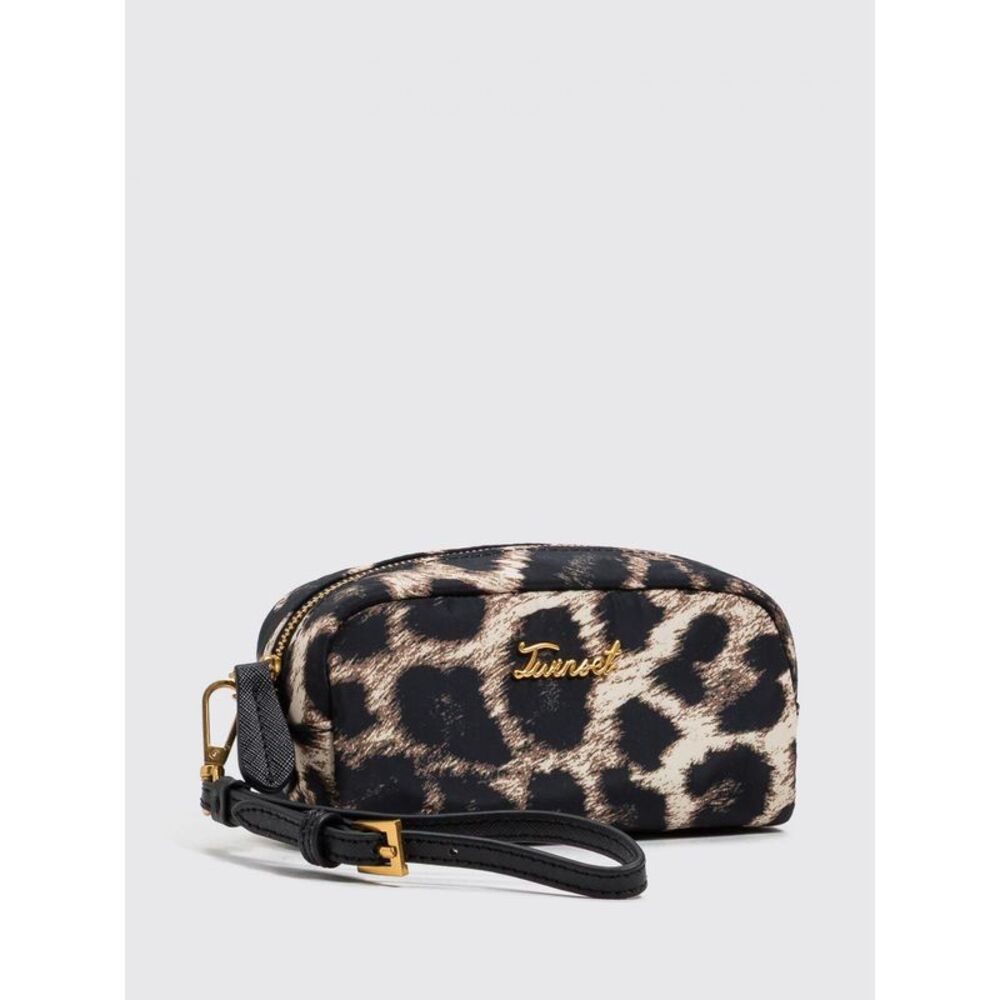 Twinset Women Twinset Animalier Print Pouch With Removable Wristlet Strap